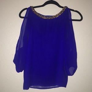 2 for $8 sheer royal blue cold shoulder